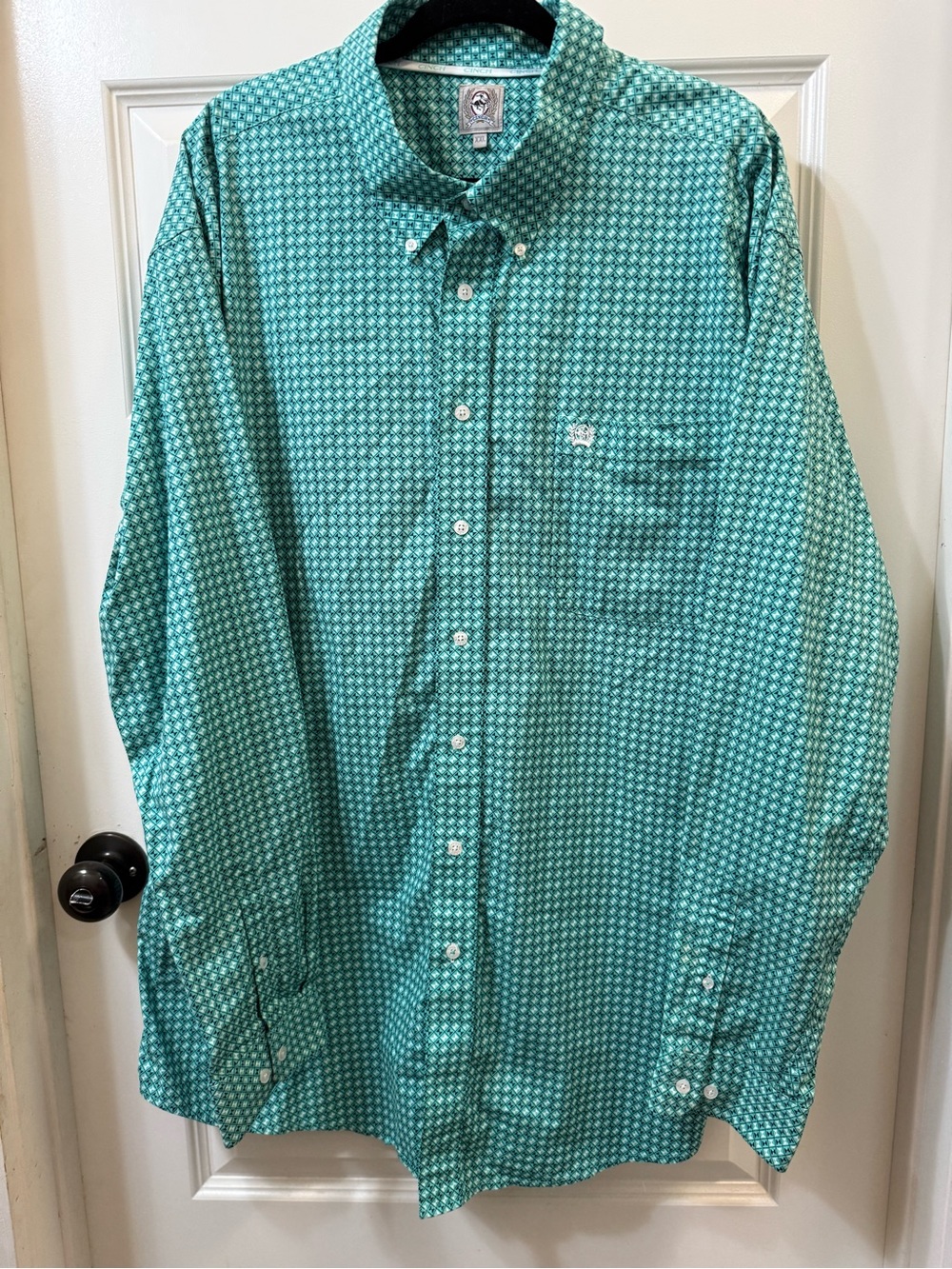 Cinch Men’s XXL Turquoise Geometric Button-Down Western Shirt
